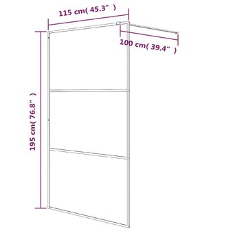 Inloopdouchewand 115x195 cm transparant ESG-glas wit 8720287052500 7