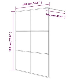 Inloopdouchewand 140x195 cm transparant ESG-glas wit 8720287052517 7