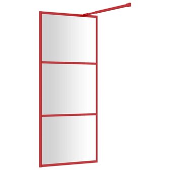 Inloopdouchewand transparant 90x195 cm ESG-glas rood 8720845941857 5