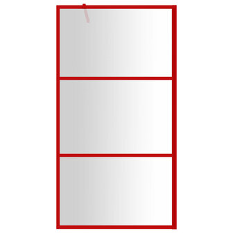 Inloopdouchewand transparant 100x195 cm ESG-glas rood 8720845941871 3