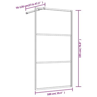 Inloopdouchewand transparant 100x195 cm ESG-glas rood 8720845941871 7