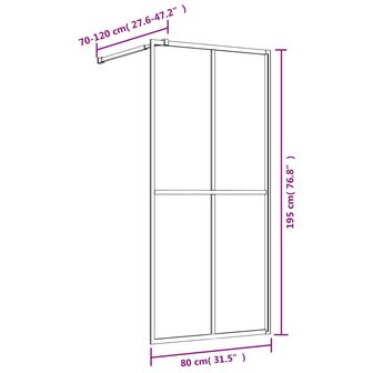 Inloopdouchewand transparant 80x195 cm ESG-glas goudkleurig 8720845941925 7