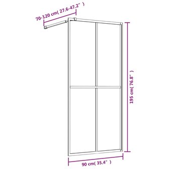 Inloopdouchewand transparant 90x195 cm ESG-glas goudkleurig 8720845941949 7