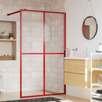 Inloopdouchewand transparant 140x195 cm ESG-glas rood 8720845941994 1