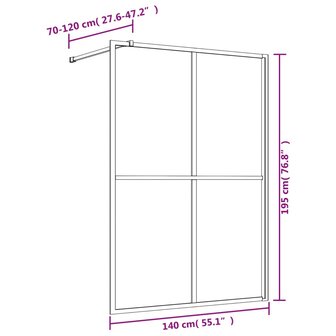 Inloopdouchewand transparant 140x195 cm ESG-glas rood 8720845941994 7