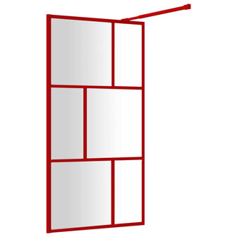 Inloopdouchewand transparant 100x195 cm ESG-glas rood 8720845942052 5