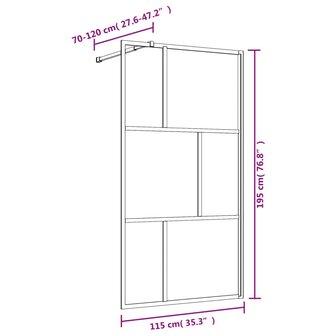 Inloopdouchewand transparant 115x195 cm ESG-glas rood 8720845942076 7