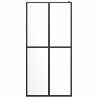 Inloopdouchewand met schap 100x195 cm ESG-glas aluminium zwart 8720845827793 4