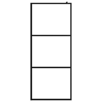 Inloopdouchewand met schap 100x195 cm ESG-glas aluminium zwart 8720845827809 4