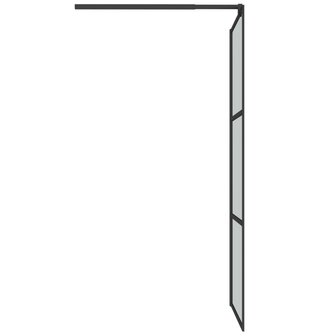 Inloopdouchewand met schap 100x195 cm ESG-glas aluminium zwart 8720845827878 6