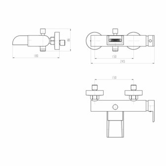 SCH&Uuml;TTE Badmengkraan met watervaluitloop IDROVIA chroomkleurig 4008431361307 5