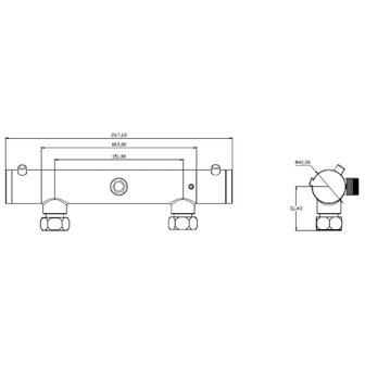 SCH&Uuml;TTE Douchemengkraan LONDON thermostatisch 5,5 cm matzwart 4008431524665 4