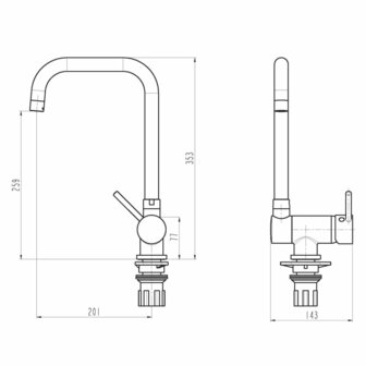 EISL Keukenmengkraan met draaibare uitloop FLEXO chroomkleurig 9002560756541 7