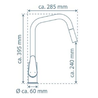 SCH&Uuml;TTE Keukenmengkraan met uittrekbare uitloop SEATTLE matgrafiet 4008431796703 4