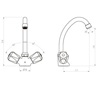 SCH&Uuml;TTE Wastafelmengkraan tweeknops SAVINO chroomkleurig 4008431371108 5