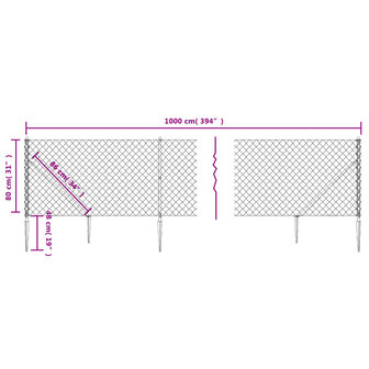 Gaashek met grondankers 0,8x10 m groen 8720845771348 5