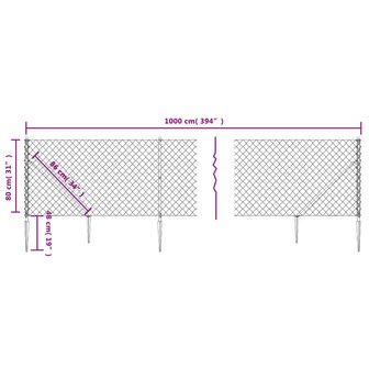 Gaashek met grondankers 0,8x10 m antracietkleurig 8720845771829 5