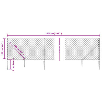 Gaashek met grondankers 1x10 m zilverkleurig 8720845772314 5