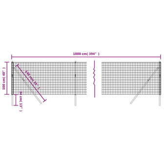 Draadgaashek 1x10 m gegalvaniseerd staal groen 8720845777906 5