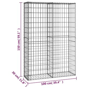 Schanskorf met deksels 150x100x30 cm gegalvaniseerd draad 8718475875567 7