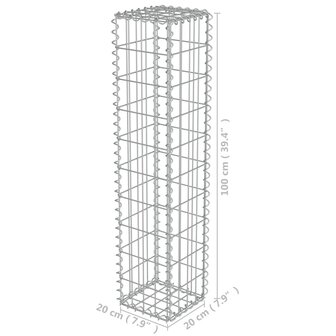 Schanskorfmuur met deksels 20x20x100 cm gegalvaniseerd staal 8719883592107 5