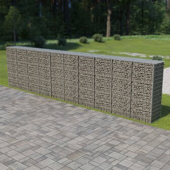 Schanskorfmuur met deksels 600x50x150 cm gegalvaniseerd staal 8719883592176 1