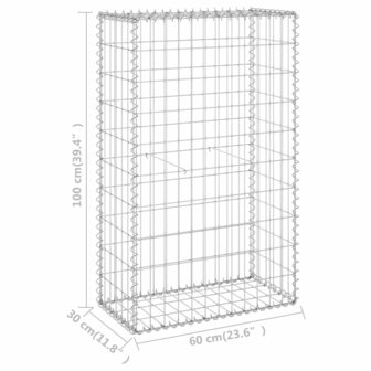 Schanskorfmuur met deksels 60x30x100 cm gegalvaniseerd staal 8720286110096 6