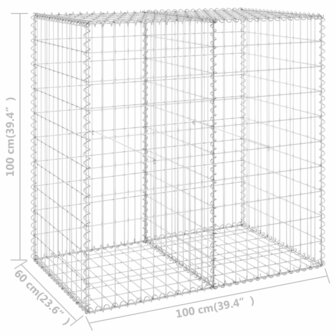 Schanskorfmuur met deksels 100x60x100 cm gegalvaniseerd staal 8720286110119 6