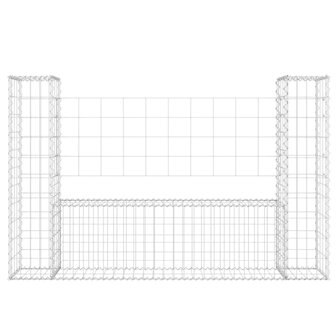 Schanskorf U-vormig met 2 palen 140x20x100 cm ijzer 8720286763988 3