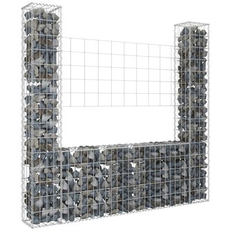 Schanskorf U-vormig met 2 palen 140x20x150 cm ijzer 8720286764053 1