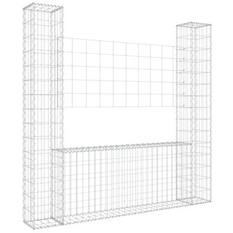 Schanskorf U-vormig met 2 palen 140x20x150 cm ijzer 8720286764053 2