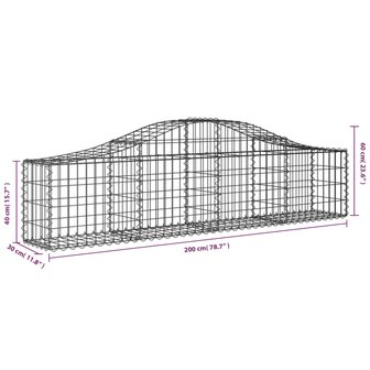 Schanskorf gewelfd 200x30x40/60 cm gegalvaniseerd ijzer 8720845650452 5