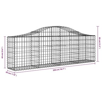 Schanskorf gewelfd 200x30x60/80 cm gegalvaniseerd ijzer 8720845650469 5