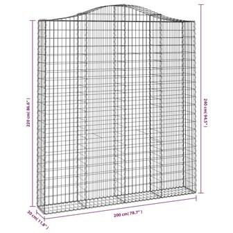 Schanskorf gewelfd 200x30x220/240 cm gegalvaniseerd ijzer 8720845650544 5