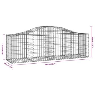 Schanskorf gewelfd 200x50x60/80 cm gegalvaniseerd ijzer 8720845650568 5