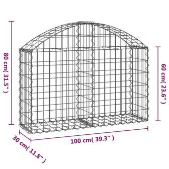 Schanskorf gewelfd 100x30x60/80 cm gegalvaniseerd ijzer 8720845650865 5