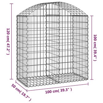 Schanskorf gewelfd 100x50x100/120 cm gegalvaniseerd ijzer 8720845650988 5