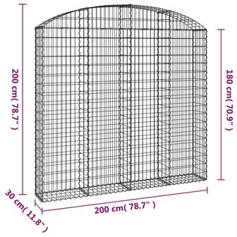 Schanskorf gewelfd 200x30x180/200 cm gegalvaniseerd ijzer 8720845651329 5