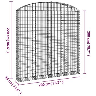 Schanskorf gewelfd 200x30x200/220 cm gegalvaniseerd ijzer 8720845651336 5