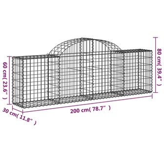 Schanskorf gewelfd 200x30x60/80 cm gegalvaniseerd ijzer 8720845651466 5