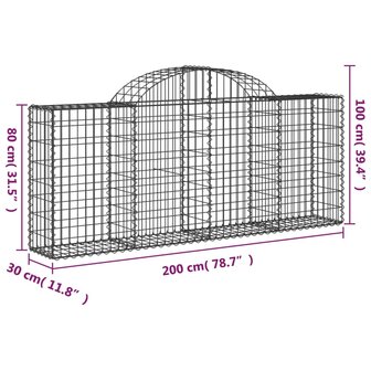 Schanskorf gewelfd 200x30x80/100 cm gegalvaniseerd ijzer 8720845651473 5