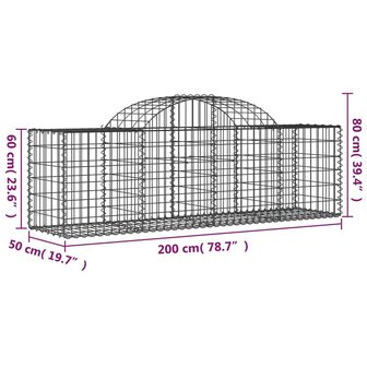 Schanskorf gewelfd 200x50x60/80 cm gegalvaniseerd ijzer 8720845651565 5