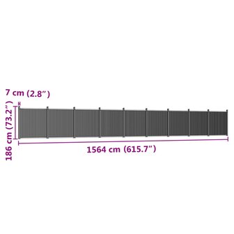 Schuttingpaneel 1564x186 cm HKC grijs 8721102675355 9