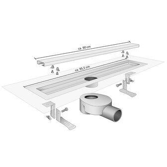 SCH&Uuml;TTE Doucheafvoer met roestvrijstalen deksel 95,5 cm 4008431100265 7