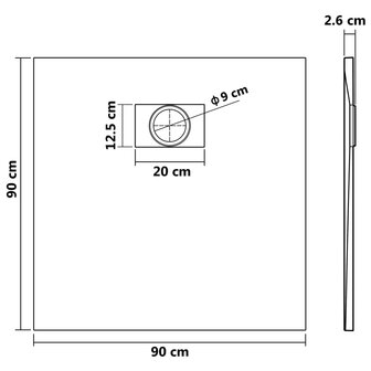 Douchebak 90x90 cm SMC zwart 8719883581408 6