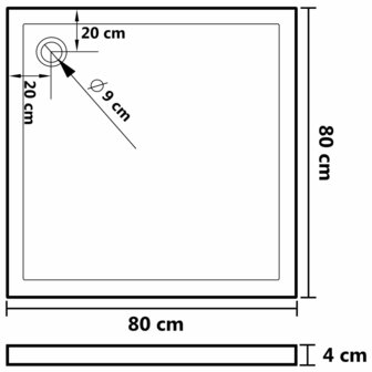 Douchebak met noppen 80x80x4 cm ABS wit 8720286206027 7