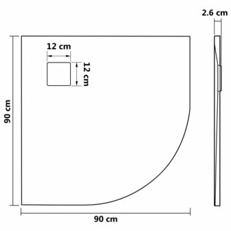 Douchebak 90x90 cm SMC bruin 8720286191422 8