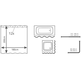 RIDDER Douchegordijn Layer 180x200 cm 4006956323251 3