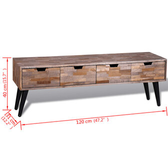 Tv-meubel met vier lades gerecycled teak 8718475931201 9