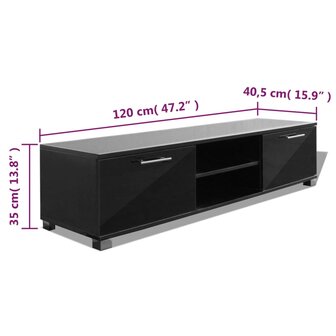 Tv-meubel 120x40,5x35 cm hoogglans zwart 8718475977216 5